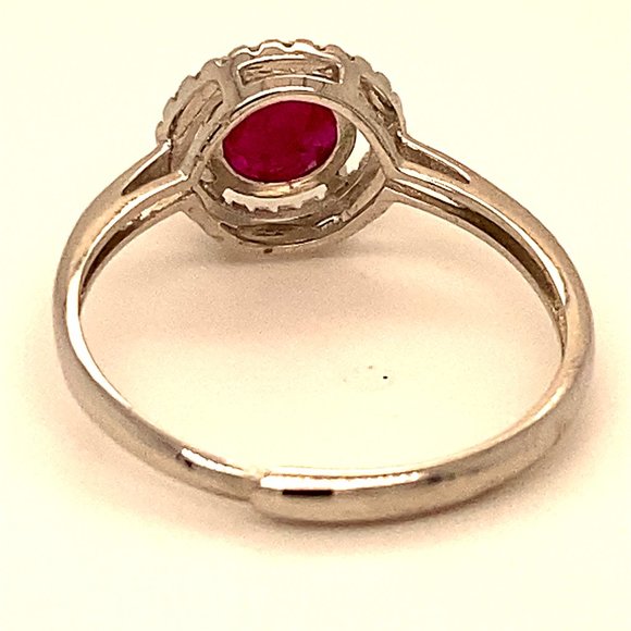 Jegdalek Ruby .85ct White Gold Finish Silver Ring - Picture 4 of 6